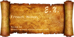 Ernszt Ninon névjegykártya